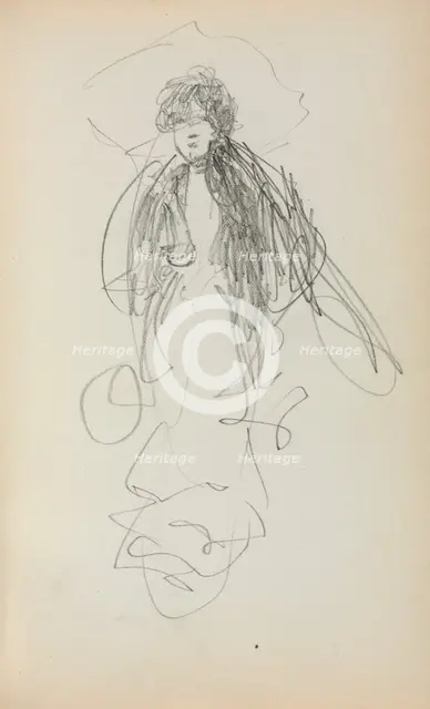 Italian Sketchbook: Standing Woman (page 219), 1898-1899. Creator: Maurice Prendergast (American, 1858-1924).