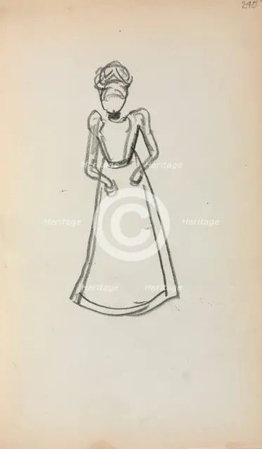 Italian Sketchbook: Standing Woman (page 240), 1898-1899. Creator: Maurice Prendergast (American, 1858-1924).