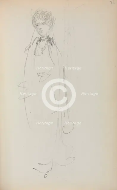 Italian Sketchbook: Standing Woman (page 72), 1898-1899. Creator: Maurice Prendergast (American, 1858-1924).