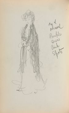 Italian Sketchbook: Standing Woman with Shawl (page 53), 1898-1899. Creator: Maurice Prendergast (American, 1858-1924)