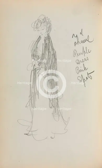 Italian Sketchbook: Standing Woman with Shawl (page 53), 1898-1899. Creator: Maurice Prendergast (American, 1858-1924).