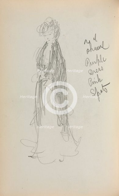 Italian Sketchbook: Standing Woman with Shawl (page 53), 1898-1899. Creator: Maurice Prendergast (American, 1858-1924).