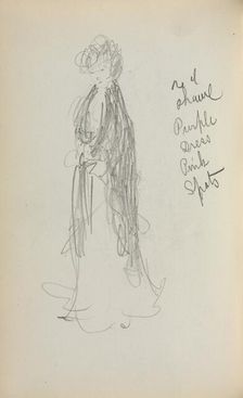 Italian Sketchbook: Standing Woman with Shawl (page 53), 1898-1899. Creator: Maurice Prendergast (American, 1858-1924)