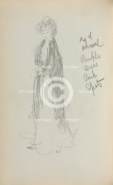 Italian Sketchbook: Standing Woman with Shawl (page 53), 1898-1899. Creator: Maurice Prendergast (American, 1858-1924).