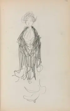 Italian Sketchbook: Standing Woman with Shawl (page 54), 1898-1899. Creator: Maurice Prendergast (American, 1858-1924)