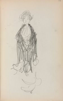 Italian Sketchbook: Standing Woman with Shawl (page 54), 1898-1899. Creator: Maurice Prendergast (American, 1858-1924)