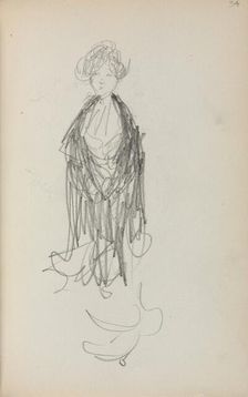 Italian Sketchbook: Standing Woman with Shawl (page 54), 1898-1899. Creator: Maurice Prendergast (American, 1858-1924)