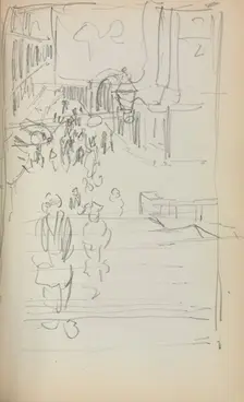Italian Sketchbook: Stairs with Figures (page 165), 1898-1899. Creator: Maurice Prendergast (American, 1858-1924)