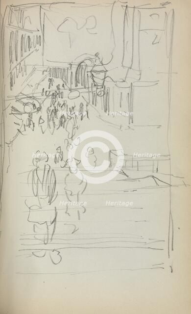 Italian Sketchbook: Stairs with Figures (page 165), 1898-1899. Creator: Maurice Prendergast (American, 1858-1924).