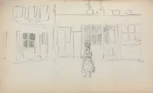 Italian Sketchbook: Street Scene with a Girl ( page 159), 1898-1899. Creator: Maurice Prendergast (American, 1858-1924)