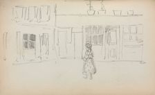 Italian Sketchbook: Street Scene with a Girl ( page 159), 1898-1899. Creator: Maurice Prendergast (American, 1858-1924)