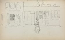 Italian Sketchbook: Street Scene with a Girl ( page 159), 1898-1899. Creator: Maurice Prendergast (American, 1858-1924)