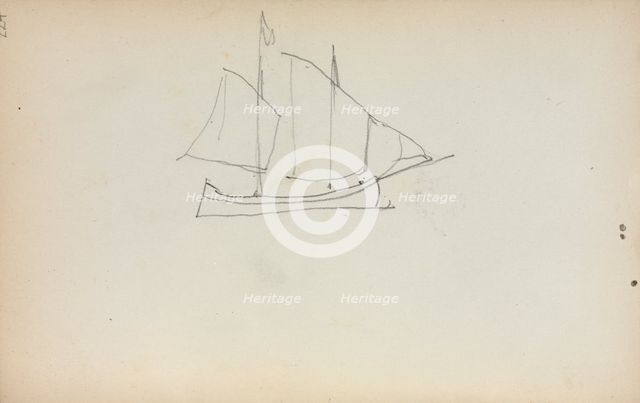 Italian Sketchbook: Sailboat (page 224), 1898-1899. Creator: Maurice Prendergast (American, 1858-1924).