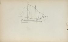 Italian Sketchbook: Sailboat (page 224), 1898-1899. Creator: Maurice Prendergast (American, 1858-1924)