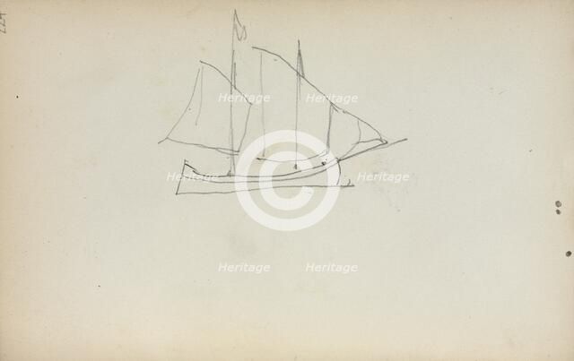 Italian Sketchbook: Sailboat (page 224), 1898-1899. Creator: Maurice Prendergast (American, 1858-1924).