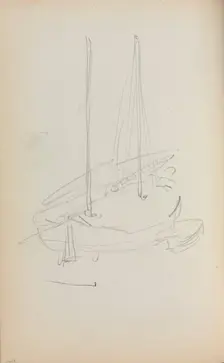 Italian Sketchbook: Sailboat (page 60), 1898-1899. Creator: Maurice Prendergast (American, 1858-1924)