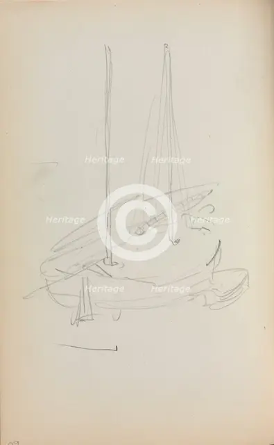 Italian Sketchbook: Sailboat (page 60), 1898-1899. Creator: Maurice Prendergast (American, 1858-1924).