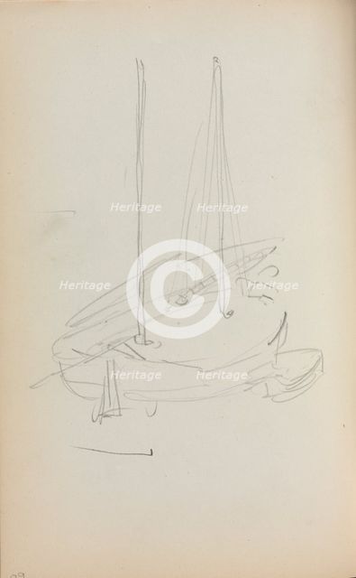 Italian Sketchbook: Sailboat (page 60), 1898-1899. Creator: Maurice Prendergast (American, 1858-1924).