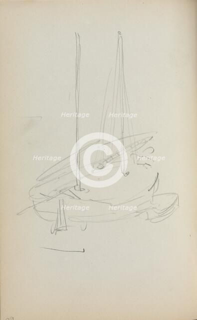 Italian Sketchbook: Sailboat (page 60), 1898-1899. Creator: Maurice Prendergast (American, 1858-1924).