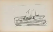Italian Sketchbook: Sailboat (page 75), 1898-1899. Creator: Maurice Prendergast (American, 1858-1924)