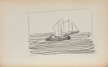 Italian Sketchbook: Sailboat (page 75), 1898-1899. Creator: Maurice Prendergast (American, 1858-1924)