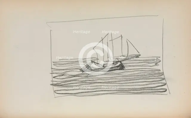 Italian Sketchbook: Sailboat (page 75), 1898-1899. Creator: Maurice Prendergast (American, 1858-1924).