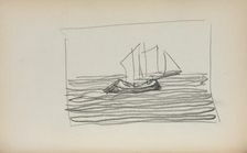 Italian Sketchbook: Sailboat (page 75), 1898-1899. Creator: Maurice Prendergast (American, 1858-1924)