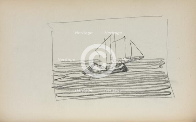 Italian Sketchbook: Sailboat (page 75), 1898-1899. Creator: Maurice Prendergast (American, 1858-1924).
