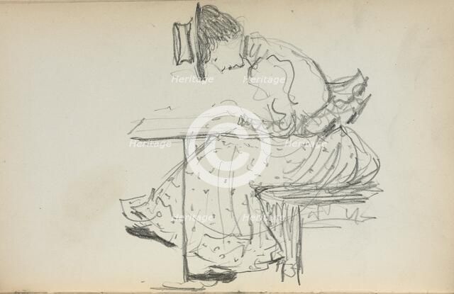 Italian Sketchbook: Seated Woman (page 107), 1898-1899. Creator: Maurice Prendergast (American, 1858-1924).