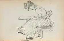 Italian Sketchbook: Seated Woman (page 107), 1898-1899. Creator: Maurice Prendergast (American, 1858-1924)