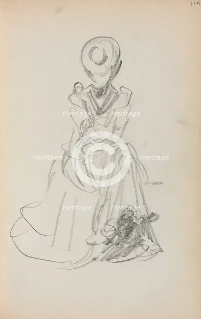 Italian Sketchbook: Seated Woman (page 114), 1898-1899. Creator: Maurice Prendergast (American, 1858-1924).