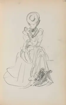 Italian Sketchbook: Seated Woman (page 114), 1898-1899. Creator: Maurice Prendergast (American, 1858-1924)