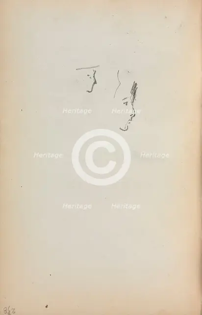 Italian Sketchbook: Two Profiles (page 258), 1898-1899. Creator: Maurice Prendergast (American, 1858-1924).