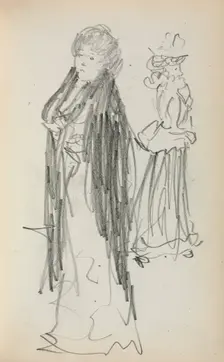Italian Sketchbook: Two Standing Women (page 129), 1898-1899. Creator: Maurice Prendergast (American, 1858-1924)