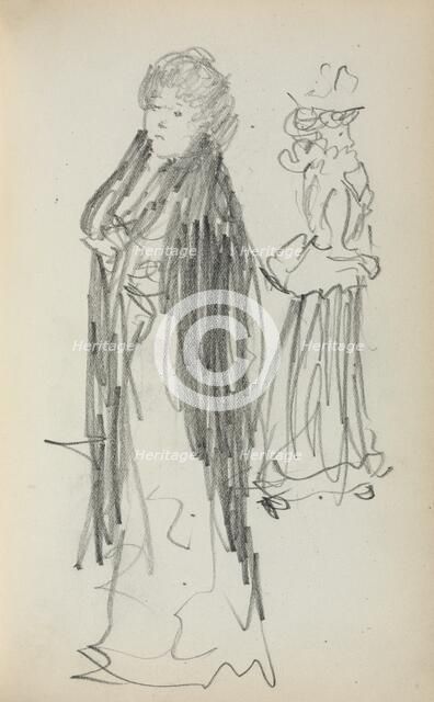 Italian Sketchbook: Two Standing Women (page 129), 1898-1899. Creator: Maurice Prendergast (American, 1858-1924).