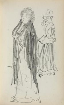 Italian Sketchbook: Two Standing Women (page 129), 1898-1899. Creator: Maurice Prendergast (American, 1858-1924)