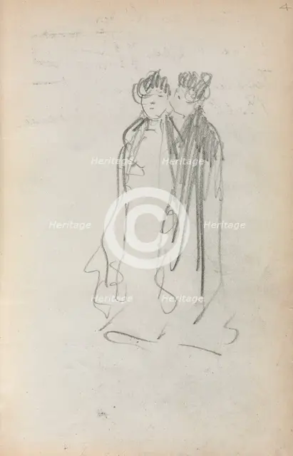 Italian Sketchbook: Two Standing Women (page 4), 1898-1899. Creator: Maurice Prendergast (American, 1858-1924).