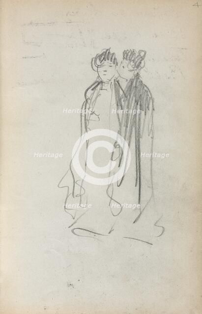 Italian Sketchbook: Two Standing Women (page 4), 1898-1899. Creator: Maurice Prendergast (American, 1858-1924).