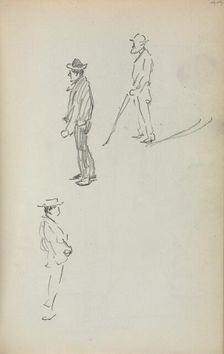 Italian Sketchbook: Three Standing Men (page 44), 1898-1899. Creator: Maurice Prendergast (American, 1858-1924)