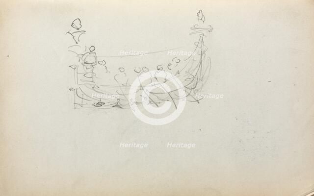 Italian Sketchbook: Venetian Boat (page 29), 1898-1899. Creator: Maurice Prendergast (American, 1858-1924).