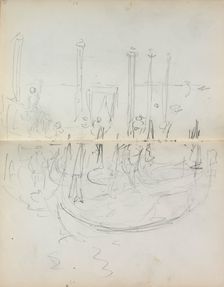Italian Sketchbook: Venetian Harbor View (page 37 & 38), 1898-1899. Creator: Maurice Prendergast (American, 1858-1924)