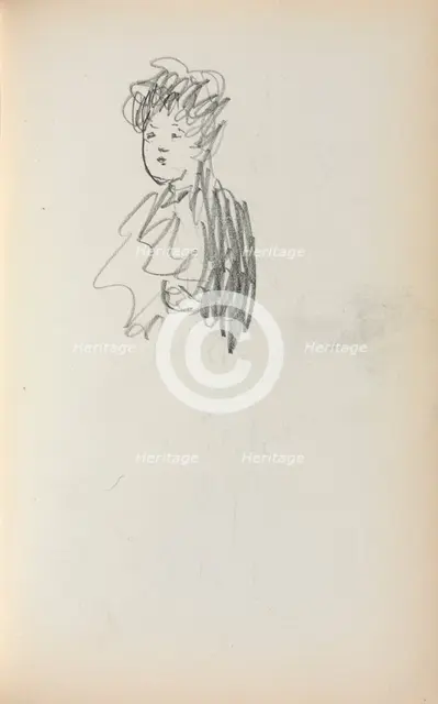 Italian Sketchbook: Woman, bust length (page 127), 1898-1899. Creator: Maurice Prendergast (American, 1858-1924).