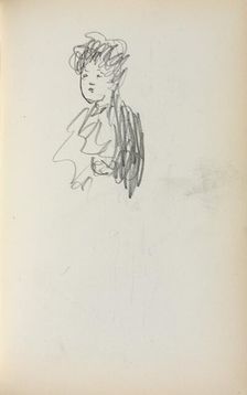 Italian Sketchbook: Woman, bust length (page 127), 1898-1899. Creator: Maurice Prendergast (American, 1858-1924)
