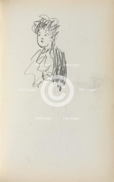 Italian Sketchbook: Woman, bust length (page 127), 1898-1899. Creator: Maurice Prendergast (American, 1858-1924).