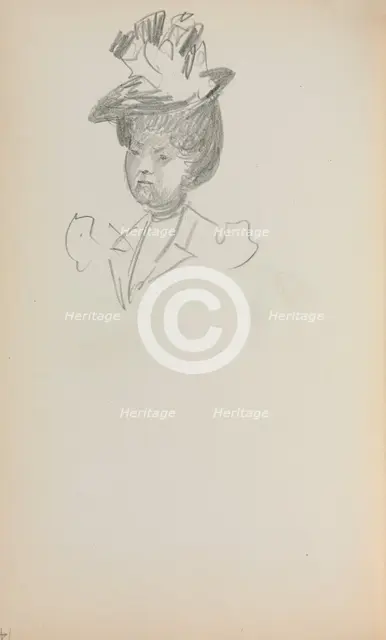 Italian Sketchbook: Woman, Bust Length (page 142), 1898-1899. Creator: Maurice Prendergast (American, 1858-1924).