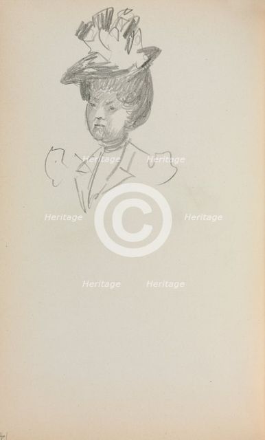 Italian Sketchbook: Woman, Bust Length (page 142), 1898-1899. Creator: Maurice Prendergast (American, 1858-1924).