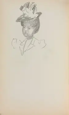 Italian Sketchbook: Woman, Bust Length (page 142), 1898-1899. Creator: Maurice Prendergast (American, 1858-1924)