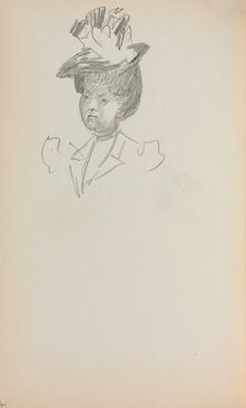 Italian Sketchbook: Woman, Bust Length (page 142), 1898-1899. Creator: Maurice Prendergast (American, 1858-1924)
