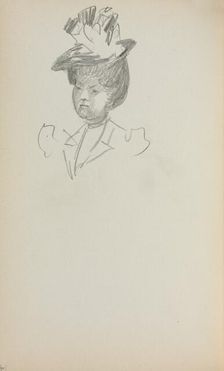 Italian Sketchbook: Woman, Bust Length (page 142), 1898-1899. Creator: Maurice Prendergast (American, 1858-1924)