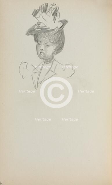 Italian Sketchbook: Woman, Bust Length (page 142), 1898-1899. Creator: Maurice Prendergast (American, 1858-1924).